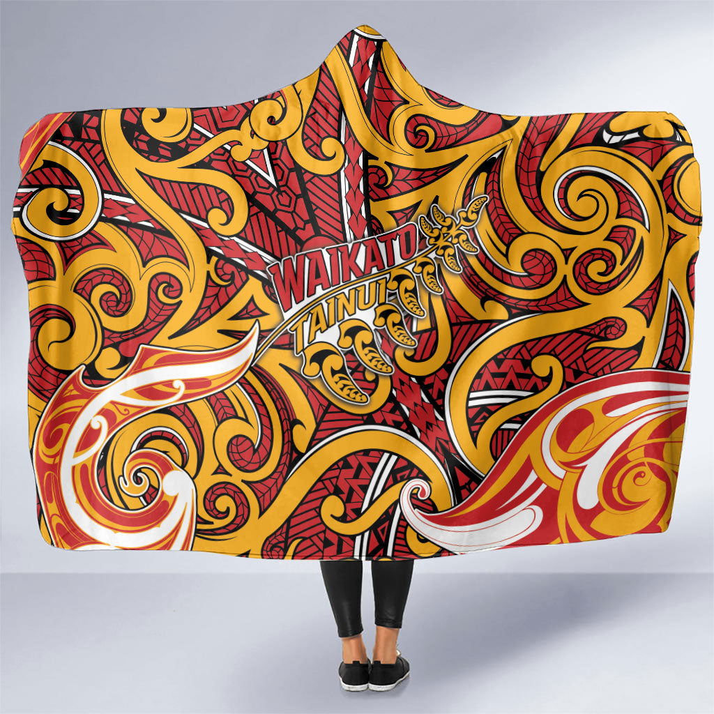Aotearoa Waikato Tainui Hooded Blanket Maori Tribal Pattern Koru Motif