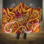 Aotearoa Waikato Tainui Hooded Blanket Maori Tribal Pattern Koru Motif