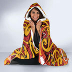 Aotearoa Waikato Tainui Hooded Blanket Maori Tribal Pattern Koru Motif