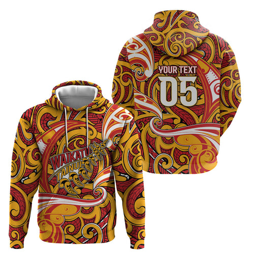 Custom Aotearoa Waikato Tainui Hoodie Maori Tribal Pattern Koru Motif