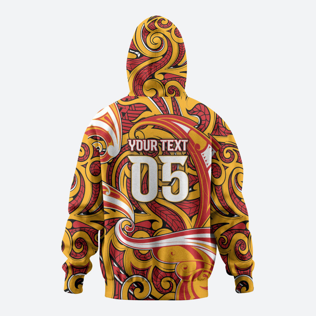 Custom Aotearoa Waikato Tainui Hoodie Maori Tribal Pattern Koru Motif
