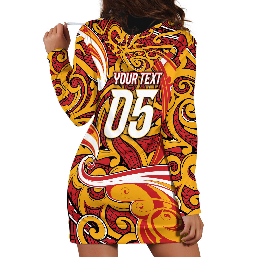 Custom Aotearoa Waikato Tainui Hoodie Dress Maori Tribal Pattern Koru Motif
