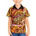 Custom Aotearoa Waikato Tainui Kid Hawaiian Shirt Maori Tribal Pattern Koru Motif
