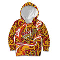 Custom Aotearoa Waikato Tainui Kid Hoodie Maori Tribal Pattern Koru Motif