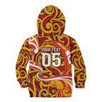 Custom Aotearoa Waikato Tainui Kid Hoodie Maori Tribal Pattern Koru Motif
