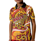 Custom Aotearoa Waikato Tainui Kid Polo Shirt Maori Tribal Pattern Koru Motif