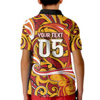Custom Aotearoa Waikato Tainui Kid Polo Shirt Maori Tribal Pattern Koru Motif
