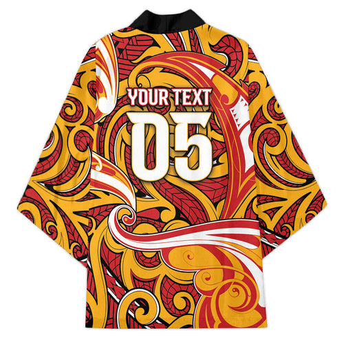 Custom Aotearoa Waikato Tainui Kimono Maori Tribal Pattern Koru Motif