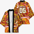 Custom Aotearoa Waikato Tainui Kimono Maori Tribal Pattern Koru Motif