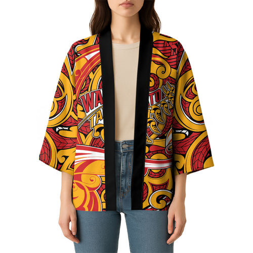 Custom Aotearoa Waikato Tainui Kimono Maori Tribal Pattern Koru Motif