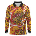Custom Aotearoa Waikato Tainui Long Sleeve Polo Shirt Maori Tribal Pattern Koru Motif