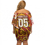 Custom Aotearoa Waikato Tainui Off Shoulder Short Dress Maori Tribal Pattern Koru Motif