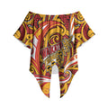 Custom Aotearoa Waikato Tainui Off Shoulder Wrap Waist Top Maori Tribal Pattern Koru Motif