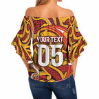 Custom Aotearoa Waikato Tainui Off Shoulder Wrap Waist Top Maori Tribal Pattern Koru Motif