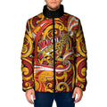 Custom Aotearoa Waikato Tainui Padded Jacket Maori Tribal Pattern Koru Motif