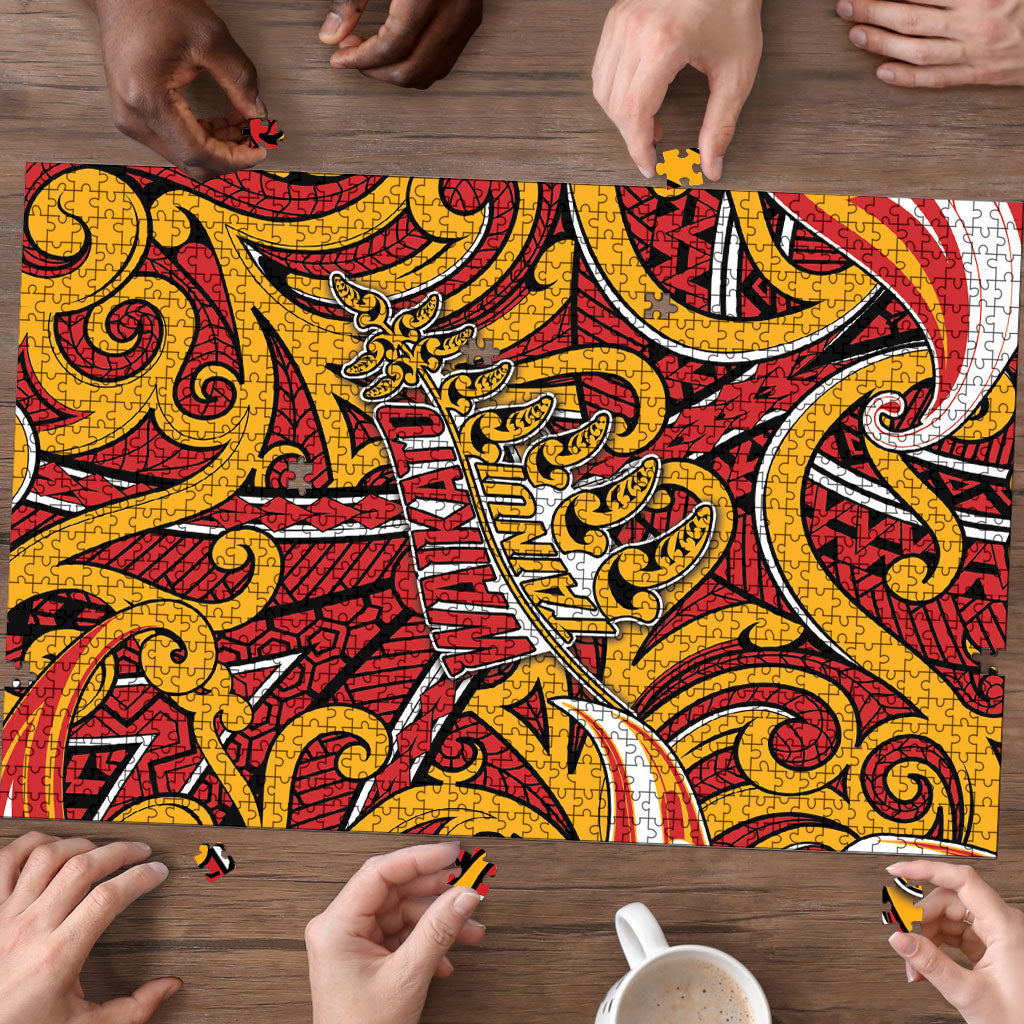 Aotearoa Waikato Tainui Puzzle Maori Tribal Pattern Koru Motif