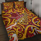 Aotearoa Waikato Tainui Quilt Bed Set Maori Tribal Pattern Koru Motif