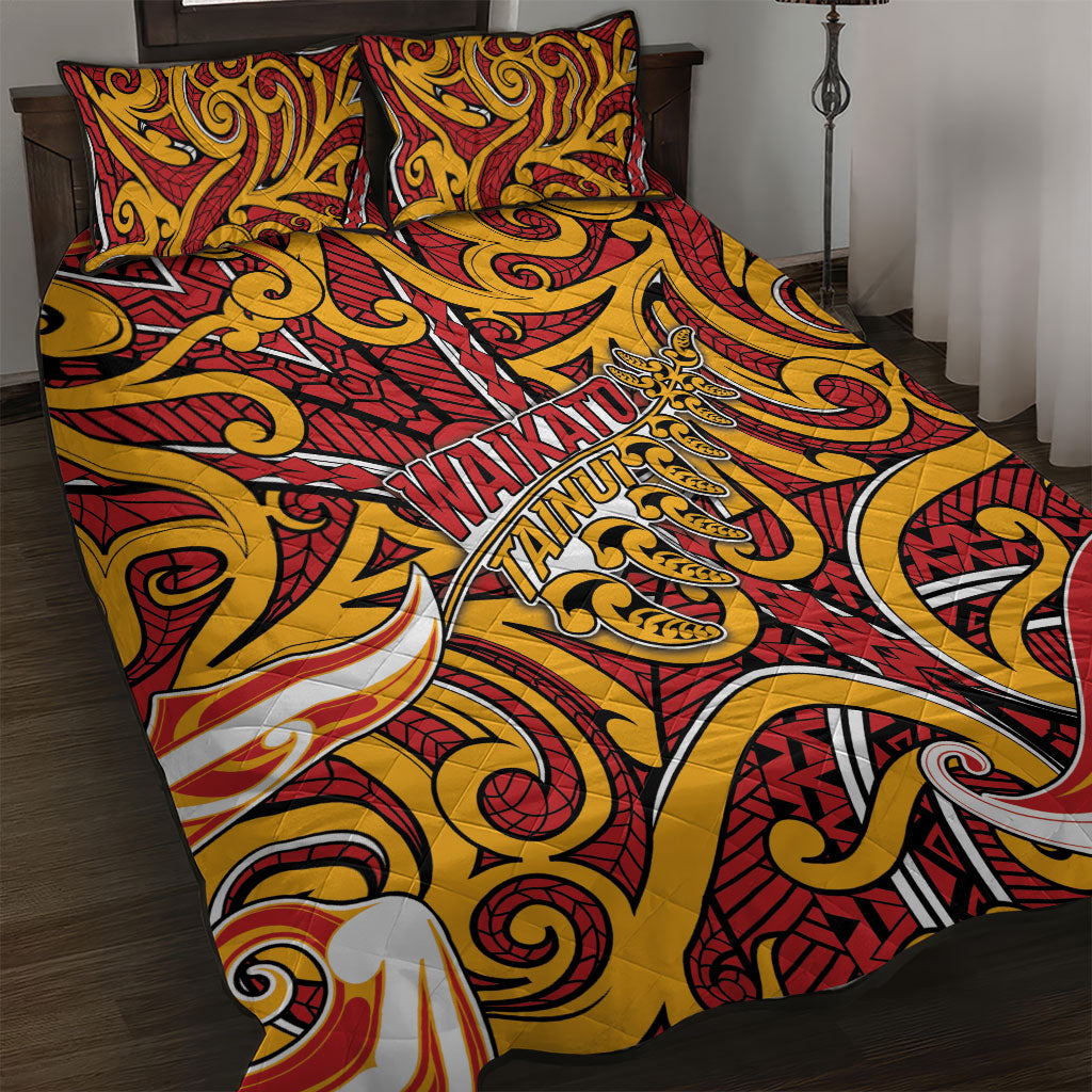 Aotearoa Waikato Tainui Quilt Bed Set Maori Tribal Pattern Koru Motif