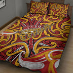 Aotearoa Waikato Tainui Quilt Bed Set Maori Tribal Pattern Koru Motif