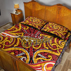 Aotearoa Waikato Tainui Quilt Bed Set Maori Tribal Pattern Koru Motif