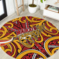 Aotearoa Waikato Tainui Round Carpet Maori Tribal Pattern Koru Motif