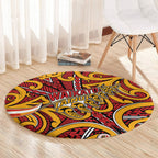 Aotearoa Waikato Tainui Round Carpet Maori Tribal Pattern Koru Motif