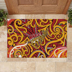 Aotearoa Waikato Tainui Rubber Doormat Maori Tribal Pattern Koru Motif