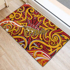 Aotearoa Waikato Tainui Rubber Doormat Maori Tribal Pattern Koru Motif