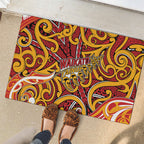 Aotearoa Waikato Tainui Rubber Doormat Maori Tribal Pattern Koru Motif
