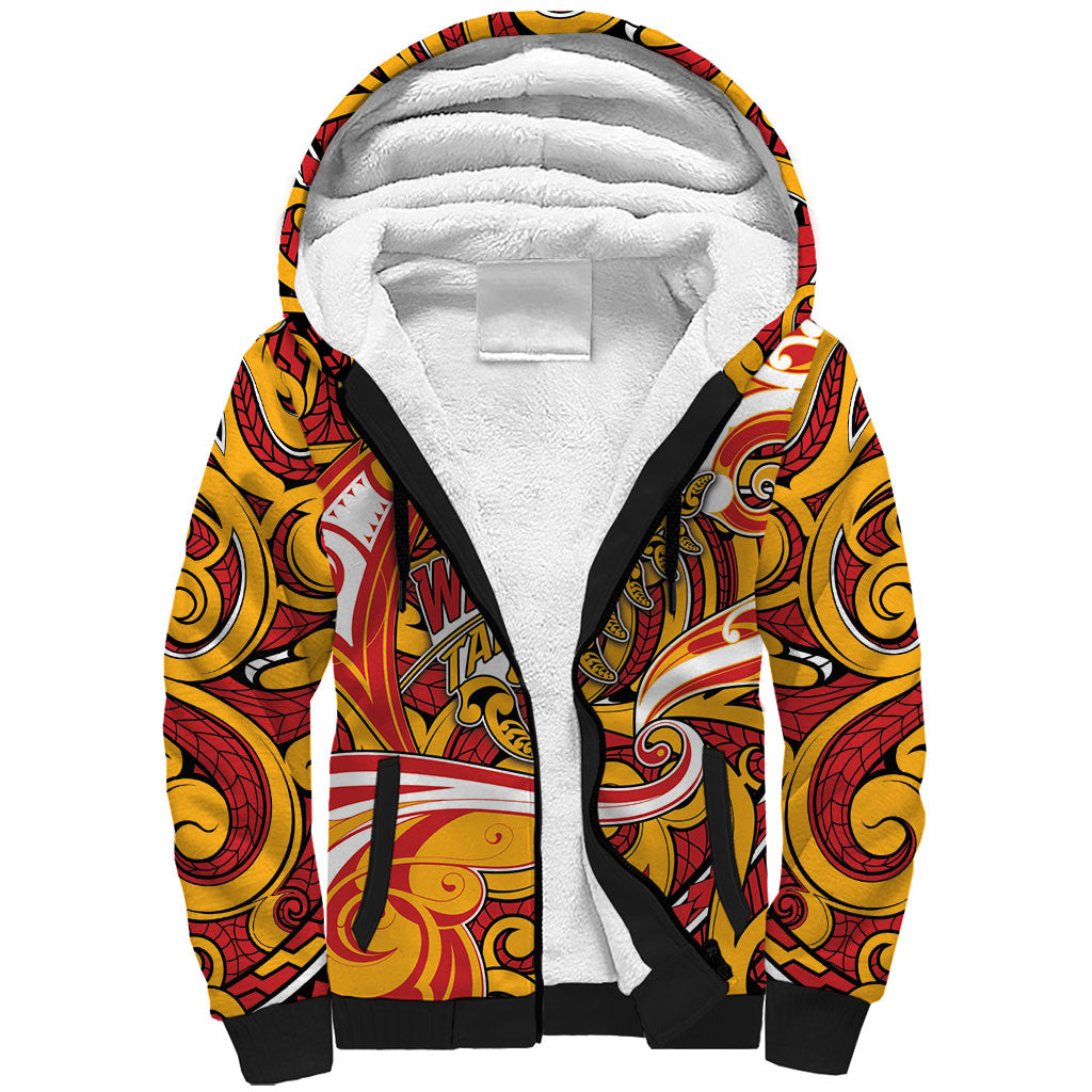 Custom Aotearoa Waikato Tainui Sherpa Hoodie Maori Tribal Pattern Koru Motif