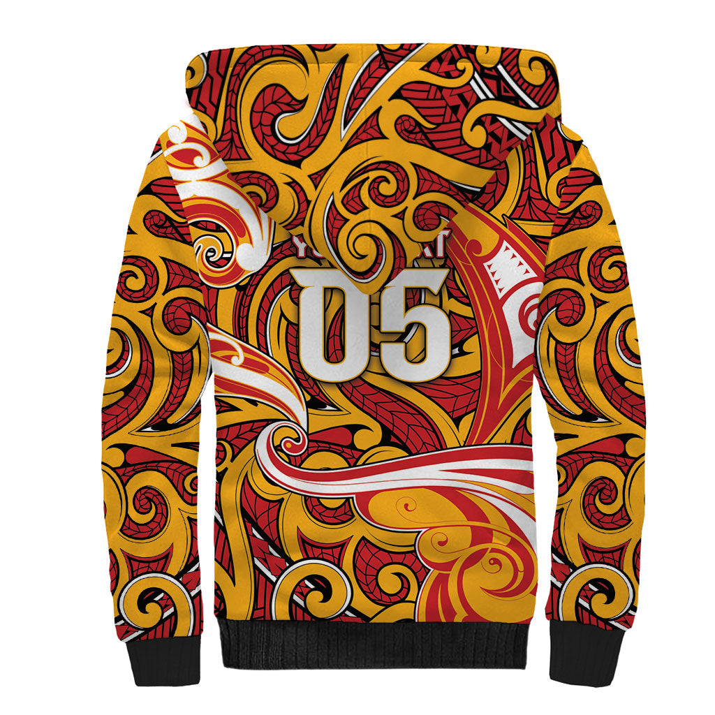Custom Aotearoa Waikato Tainui Sherpa Hoodie Maori Tribal Pattern Koru Motif