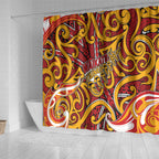Aotearoa Waikato Tainui Shower Curtain Maori Tribal Pattern Koru Motif