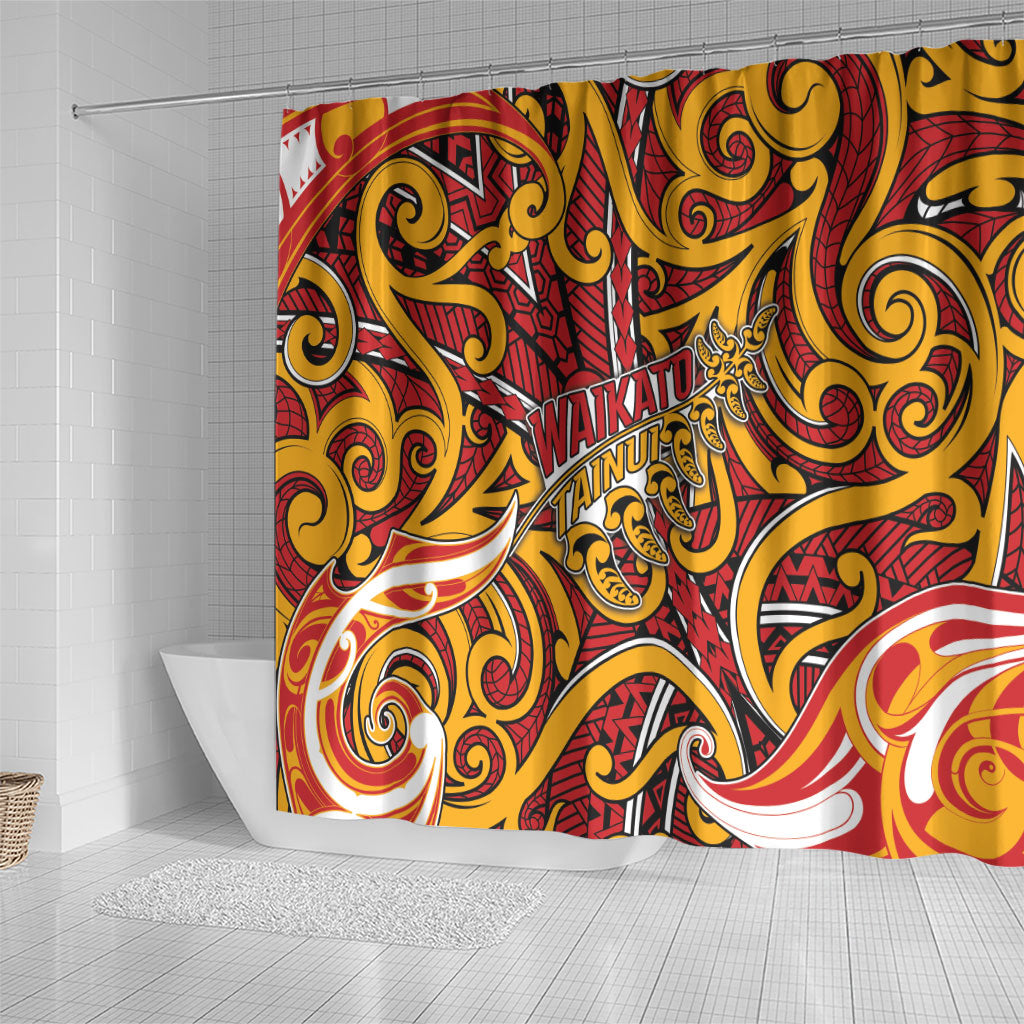 Aotearoa Waikato Tainui Shower Curtain Maori Tribal Pattern Koru Motif