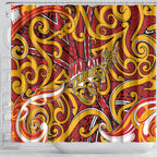 Aotearoa Waikato Tainui Shower Curtain Maori Tribal Pattern Koru Motif