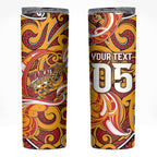 Custom Aotearoa Waikato Tainui Skinny Tumbler Maori Tribal Pattern Koru Motif