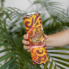 Custom Aotearoa Waikato Tainui Skinny Tumbler Maori Tribal Pattern Koru Motif