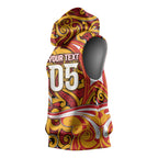 Custom Aotearoa Waikato Tainui Sleeveless Hoodie Maori Tribal Pattern Koru Motif