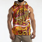 Custom Aotearoa Waikato Tainui Sleeveless Hoodie Maori Tribal Pattern Koru Motif