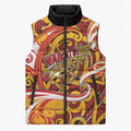 Custom Aotearoa Waikato Tainui Sleeveless Puffer Jacket Maori Tribal Pattern Koru Motif