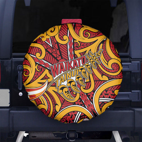 Aotearoa Waikato Tainui Spare Tire Cover Maori Tribal Pattern Koru Motif
