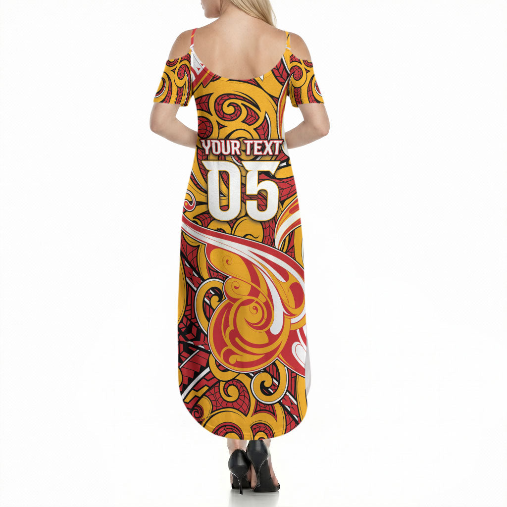 Custom Aotearoa Waikato Tainui Summer Maxi Dress Maori Tribal Pattern Koru Motif