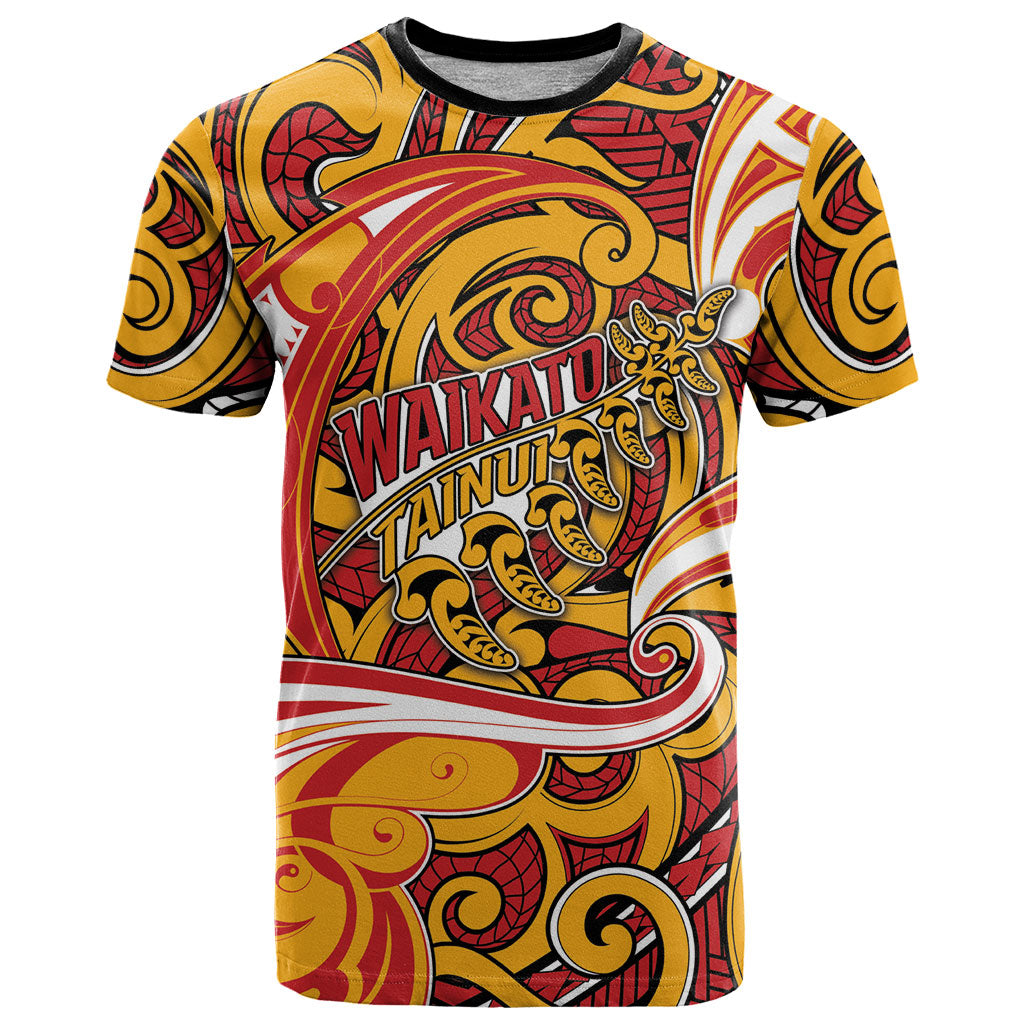 Custom Aotearoa Waikato Tainui T Shirt Maori Tribal Pattern Koru Motif