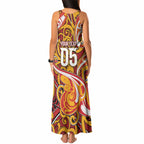 Custom Aotearoa Waikato Tainui Tank Maxi Dress Maori Tribal Pattern Koru Motif