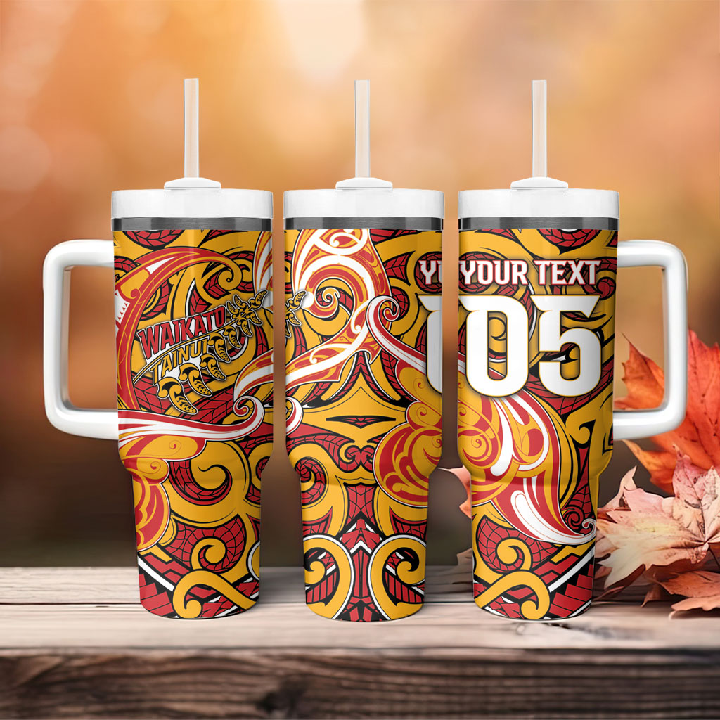 Custom Aotearoa Waikato Tainui Tumbler With Handle Maori Tribal Pattern Koru Motif