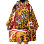 Custom Aotearoa Waikato Tainui Wearable Blanket Hoodie Maori Tribal Pattern Koru Motif