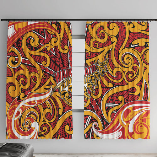 Aotearoa Waikato Tainui Window Curtain Maori Tribal Pattern Koru Motif