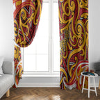 Aotearoa Waikato Tainui Window Curtain Maori Tribal Pattern Koru Motif