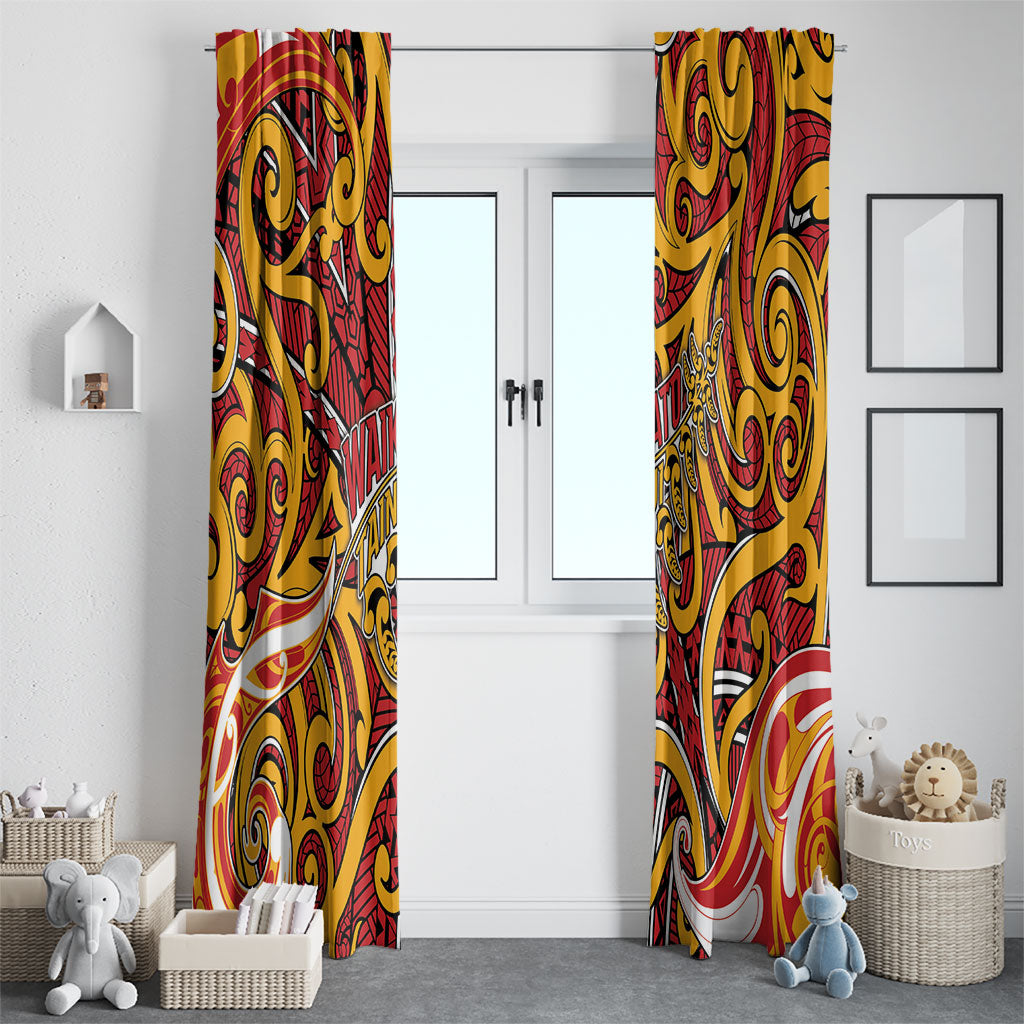 Aotearoa Waikato Tainui Window Curtain Maori Tribal Pattern Koru Motif