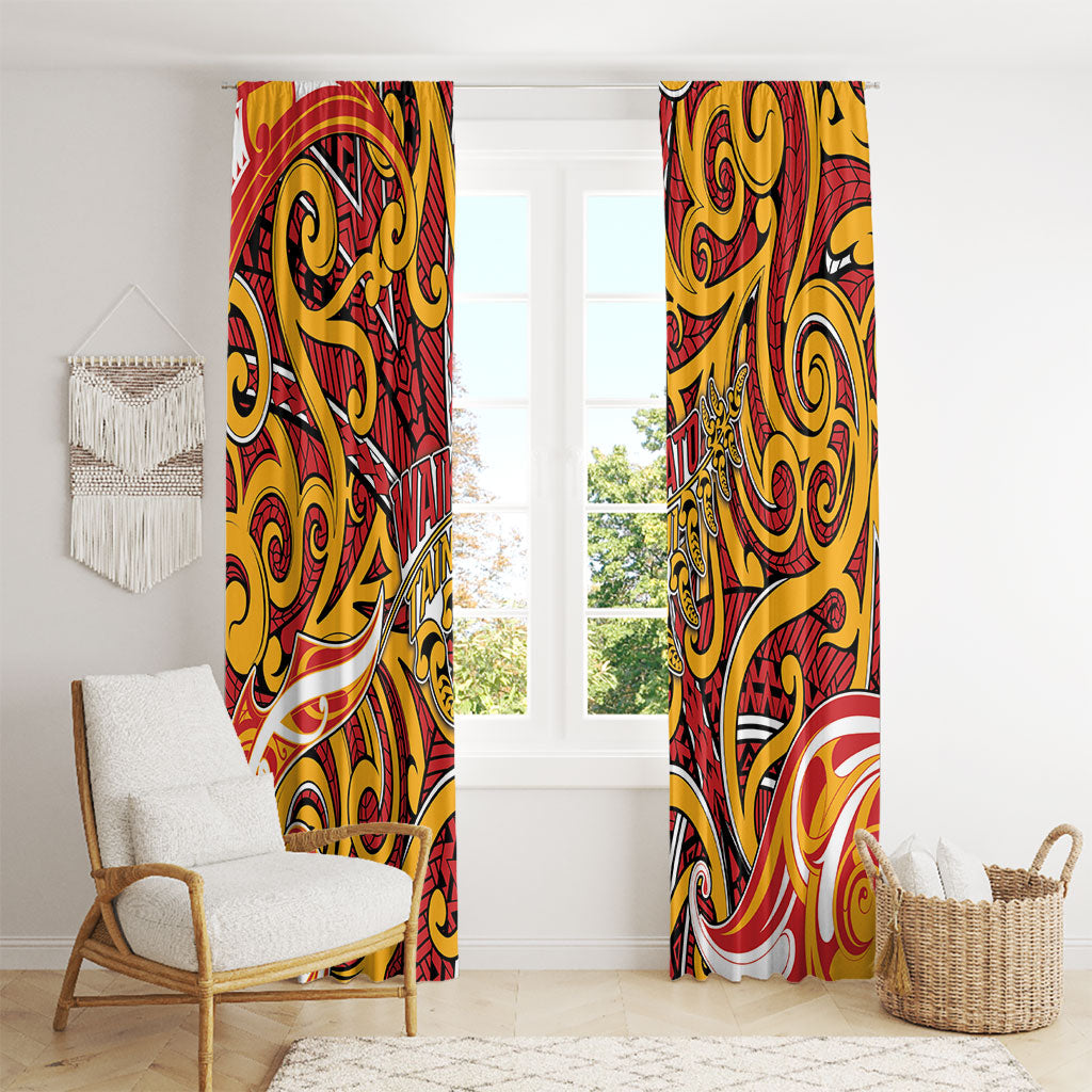 Aotearoa Waikato Tainui Window Curtain Maori Tribal Pattern Koru Motif