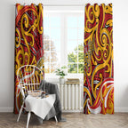 Aotearoa Waikato Tainui Window Curtain Maori Tribal Pattern Koru Motif